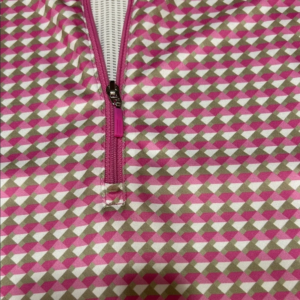 PGA Tour Pink and White XL Geometric golf Top - Picture 4 of 7
